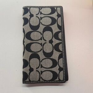 Coach Black and Cream check book holder